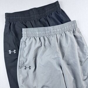 Lot of 2 Under Armour Vital Warm-up Pant Men M Track Woven Mesh Lined Athletic